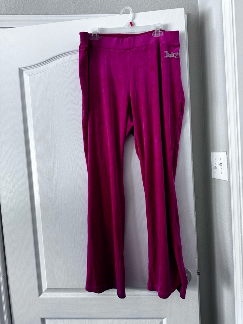 Juicy Couture Kids Magenta Velour Joggers